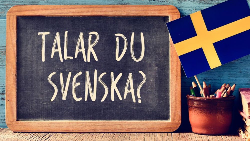 Sign with the text "Talar du svenska?"