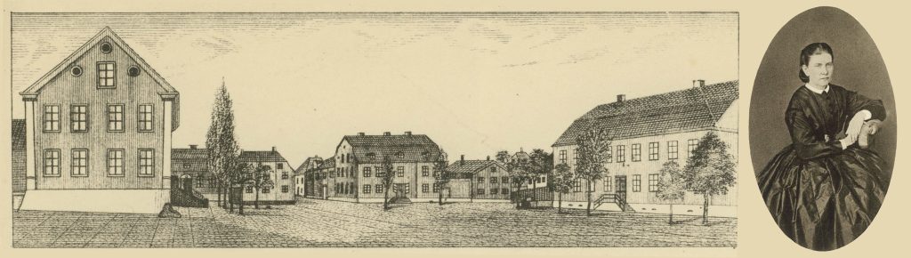 Drawing of Larmtorget square in Kalmar 