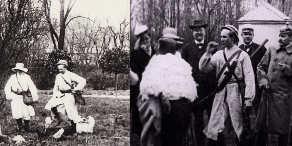 Two stills from The Lion Hunt (1908) Image source: the DVD box set Karnevalsfilmen: c. 100 år.